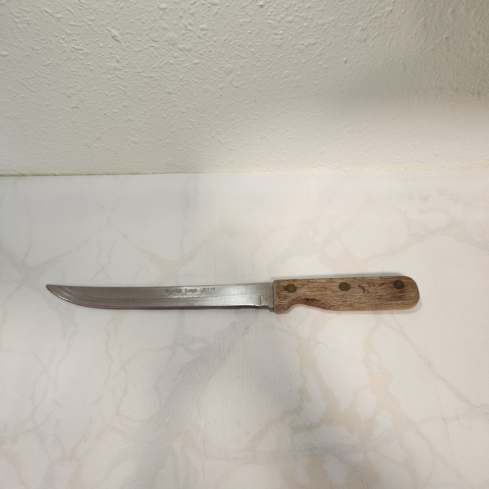 VTG Barclay Forge Carving Knife 8" Blade 13" Total Length Wood Handle Stainless‎